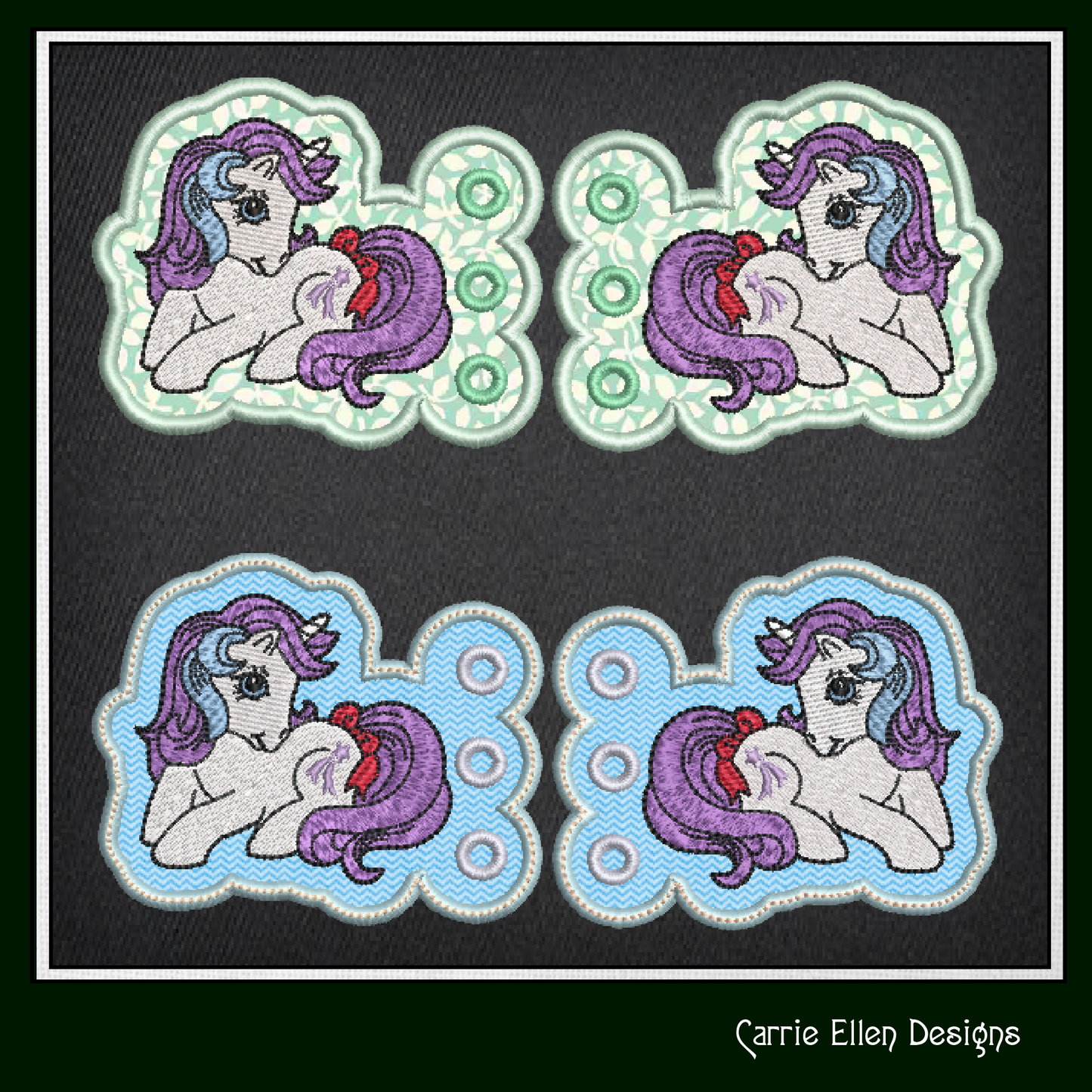 MLP Glory Shoe Wing Machine Embroidery Design – In The Hoop Fandom Pony Wing Shoelace Charms for Shoes and Boots – 4x4 & 5x7 Hoop (1781)