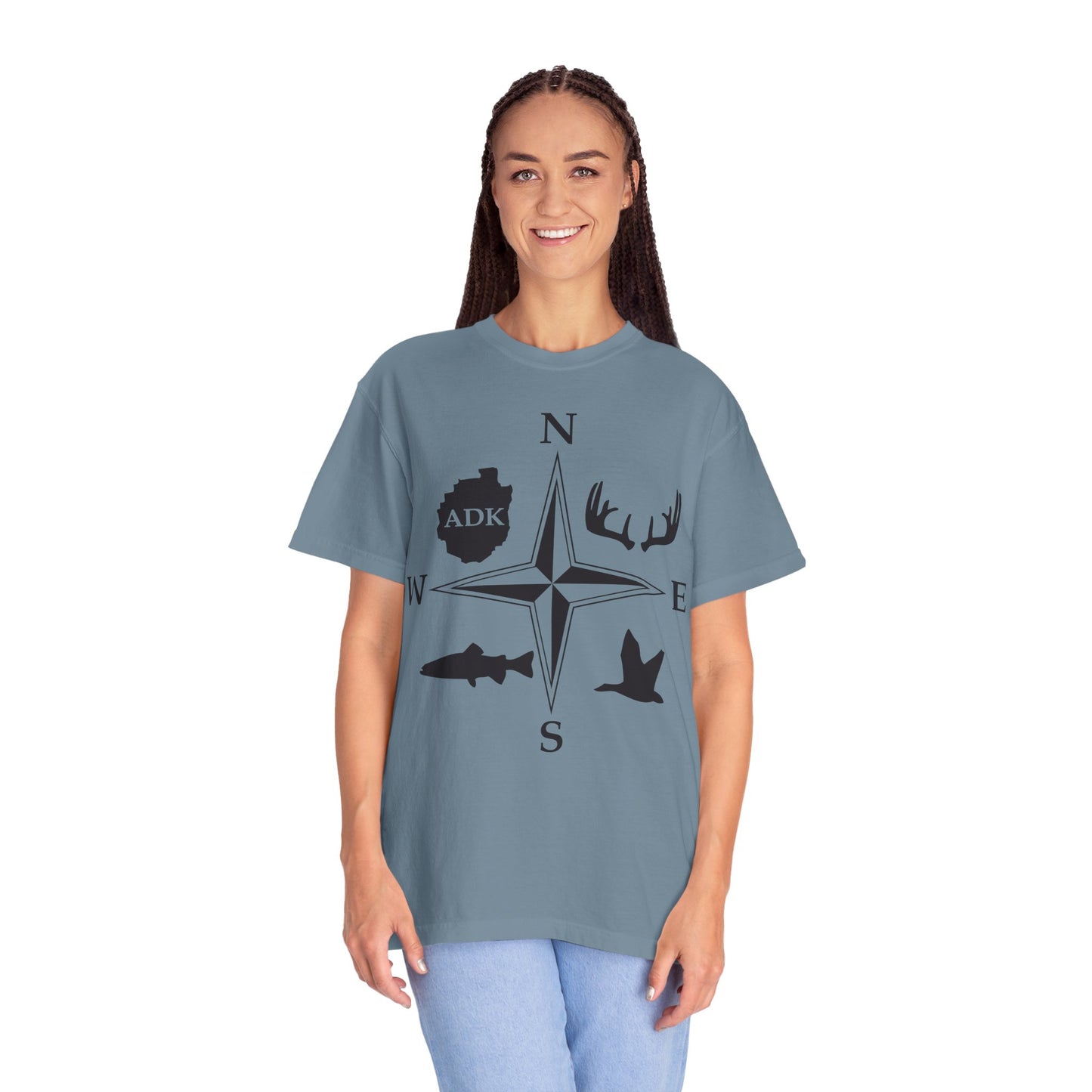 Adirondack Adventurers Compass Comfort Colors Short Sleeve Unisex T-Shirt - ADK Hunters Compass (P6027)