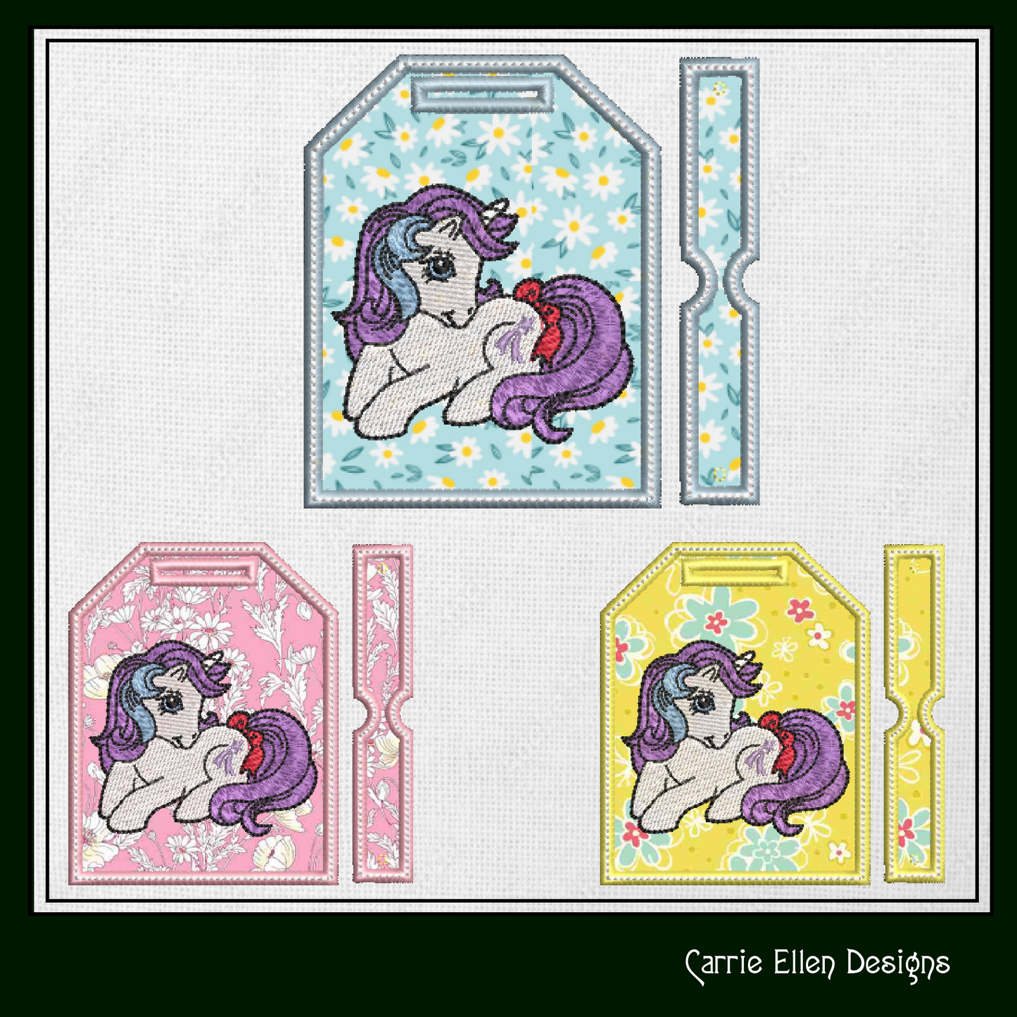 MLP Glory Bag Tag Machine Embroidery Design | My Little Pony In The Hoop Luggage Tag (1784)