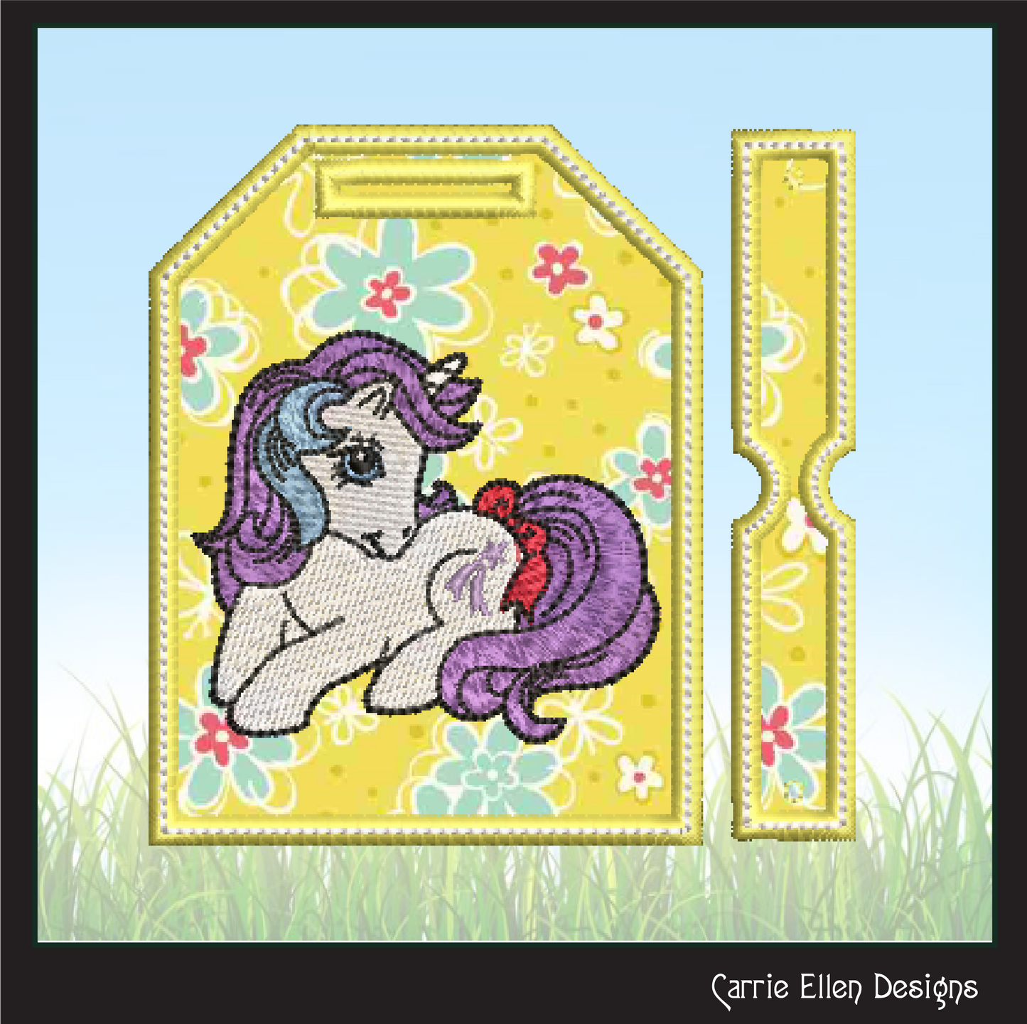 MLP Glory Bag Tag Machine Embroidery Design | My Little Pony In The Hoop Luggage Tag (1784)