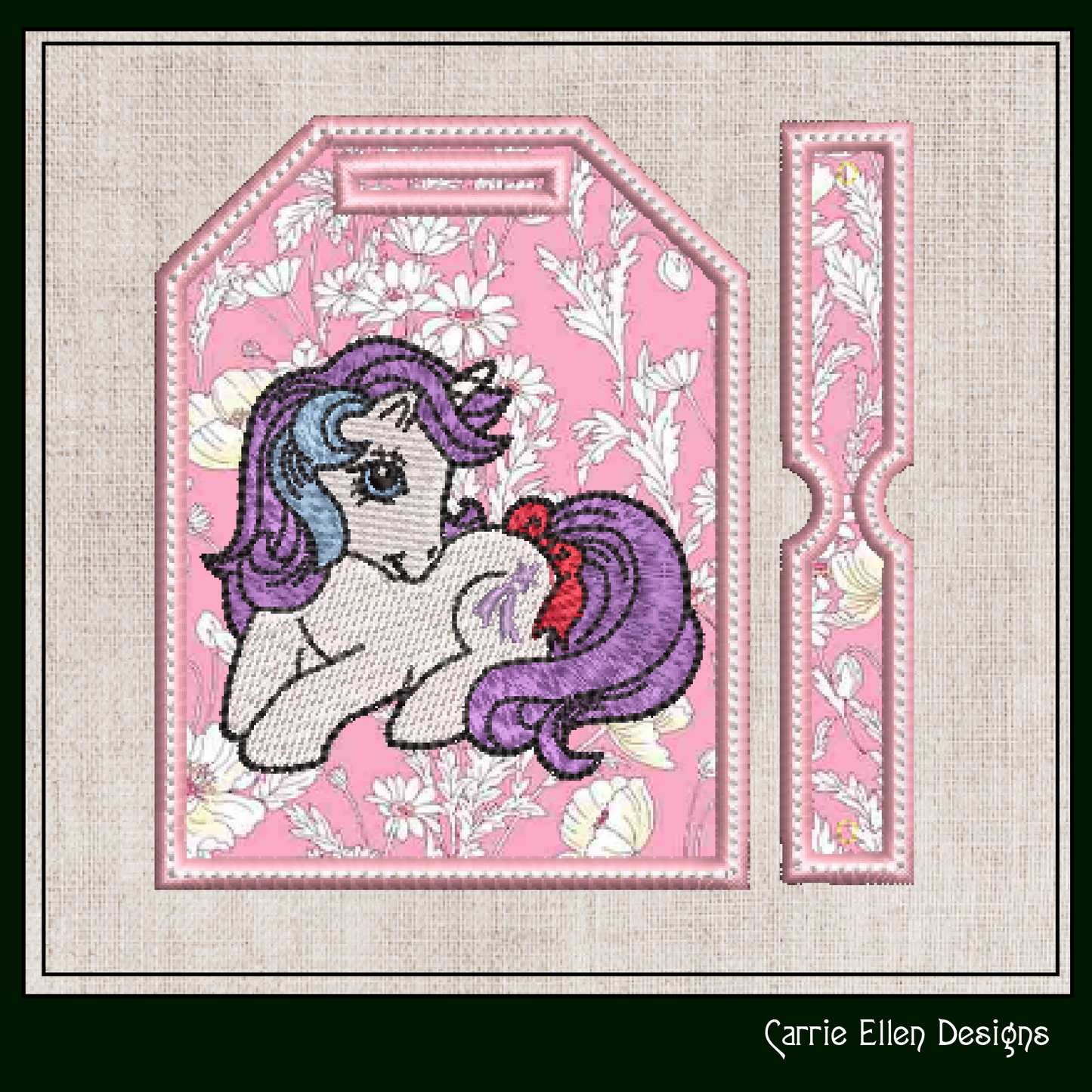 MLP Glory Bag Tag Machine Embroidery Design | My Little Pony In The Hoop Luggage Tag (1784)