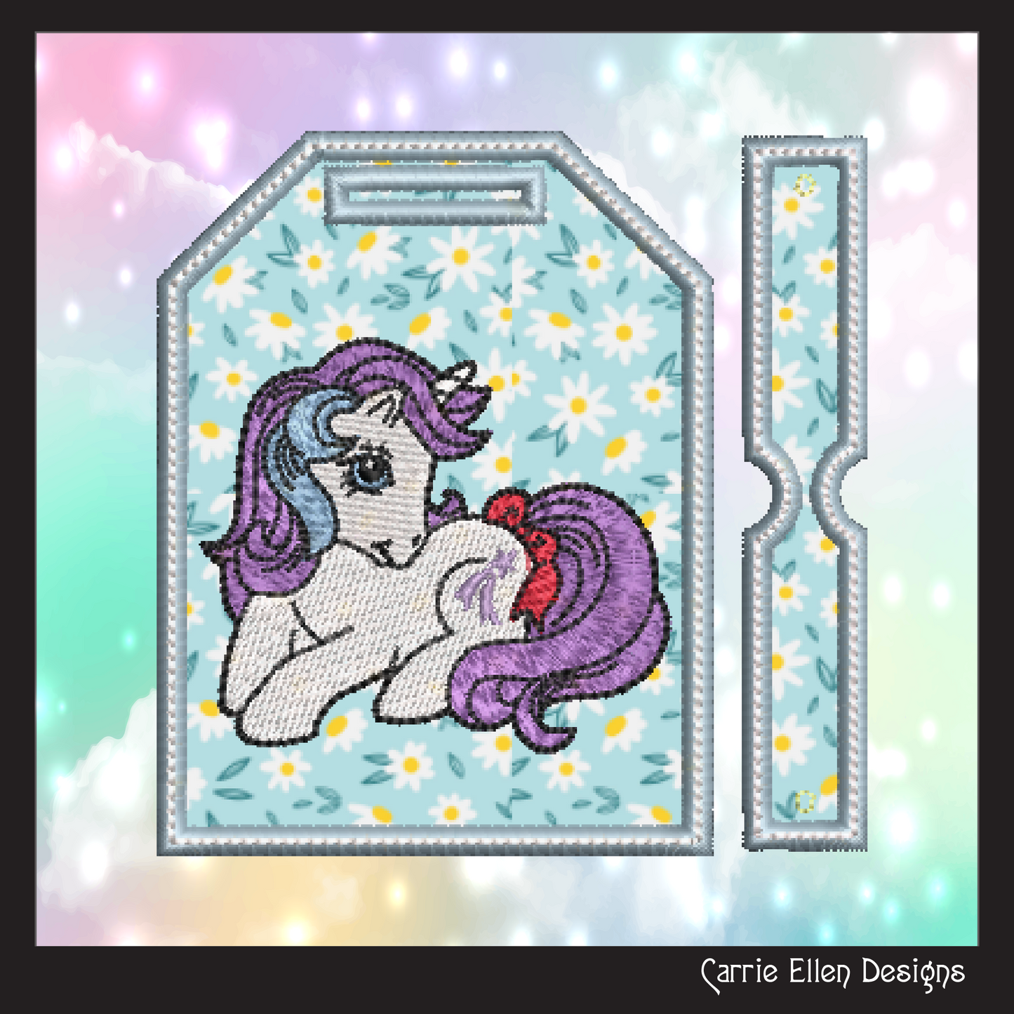 MLP Glory Bag Tag Machine Embroidery Design | My Little Pony In The Hoop Luggage Tag (1784)
