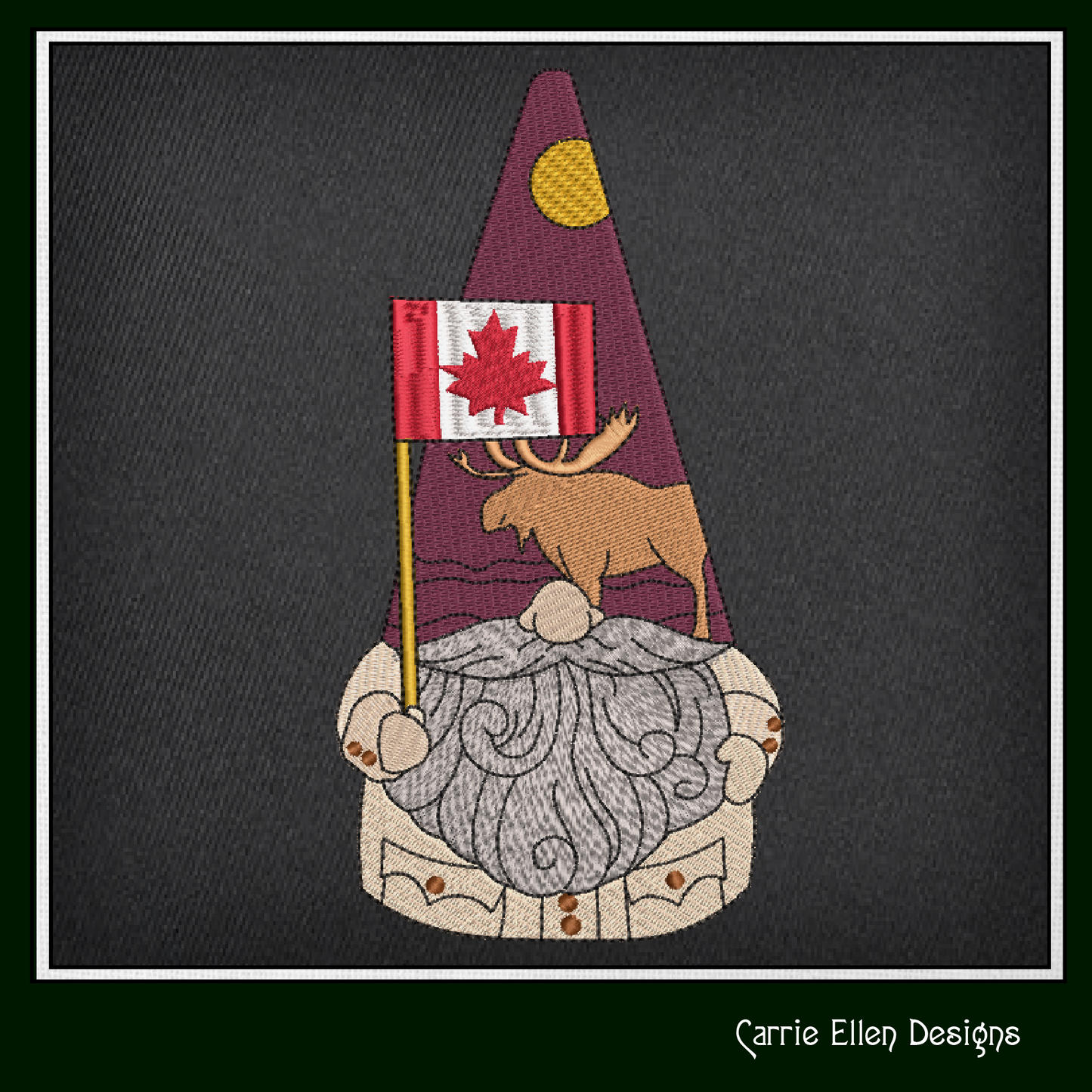 Canada Gnome Machine Embroidery Design | Cute Gnome Waving Canadian Flag | Maple Leaf Canada Day Design | 6 Sizes (1793)