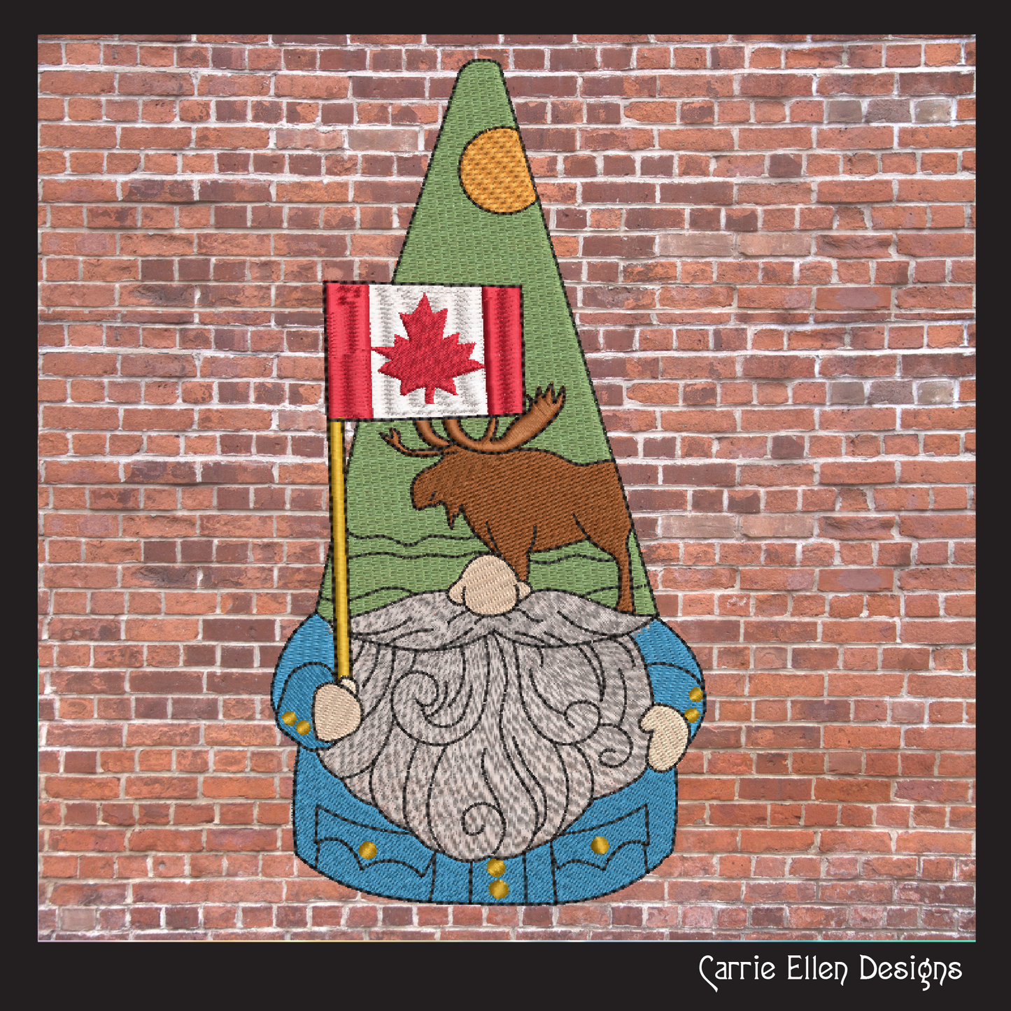 Canada Gnome Machine Embroidery Design | Cute Gnome Waving Canadian Flag | Maple Leaf Canada Day Design | 6 Sizes (1793)