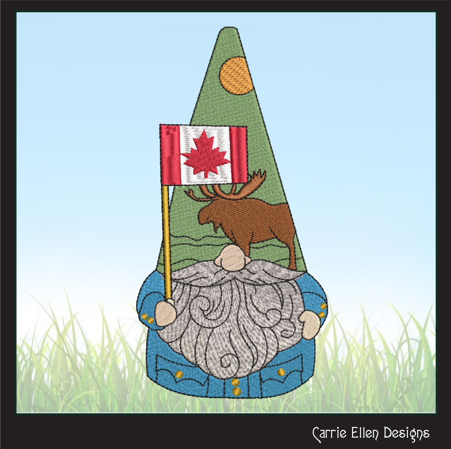 Canada Gnome Machine Embroidery Design | Cute Gnome Waving Canadian Flag | Maple Leaf Canada Day Design | 6 Sizes (1793)