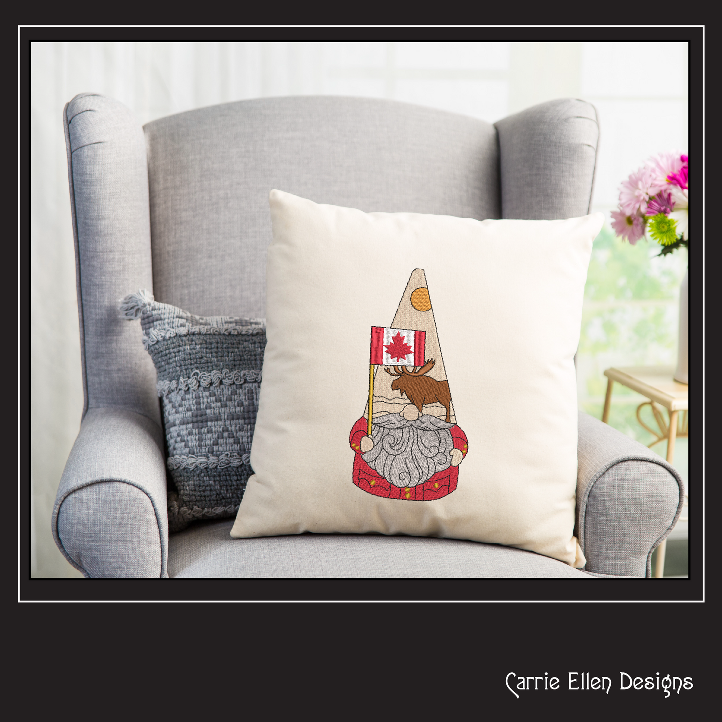 Canada Gnome Machine Embroidery Design | Cute Gnome Waving Canadian Flag | Maple Leaf Canada Day Design | 6 Sizes (1793)