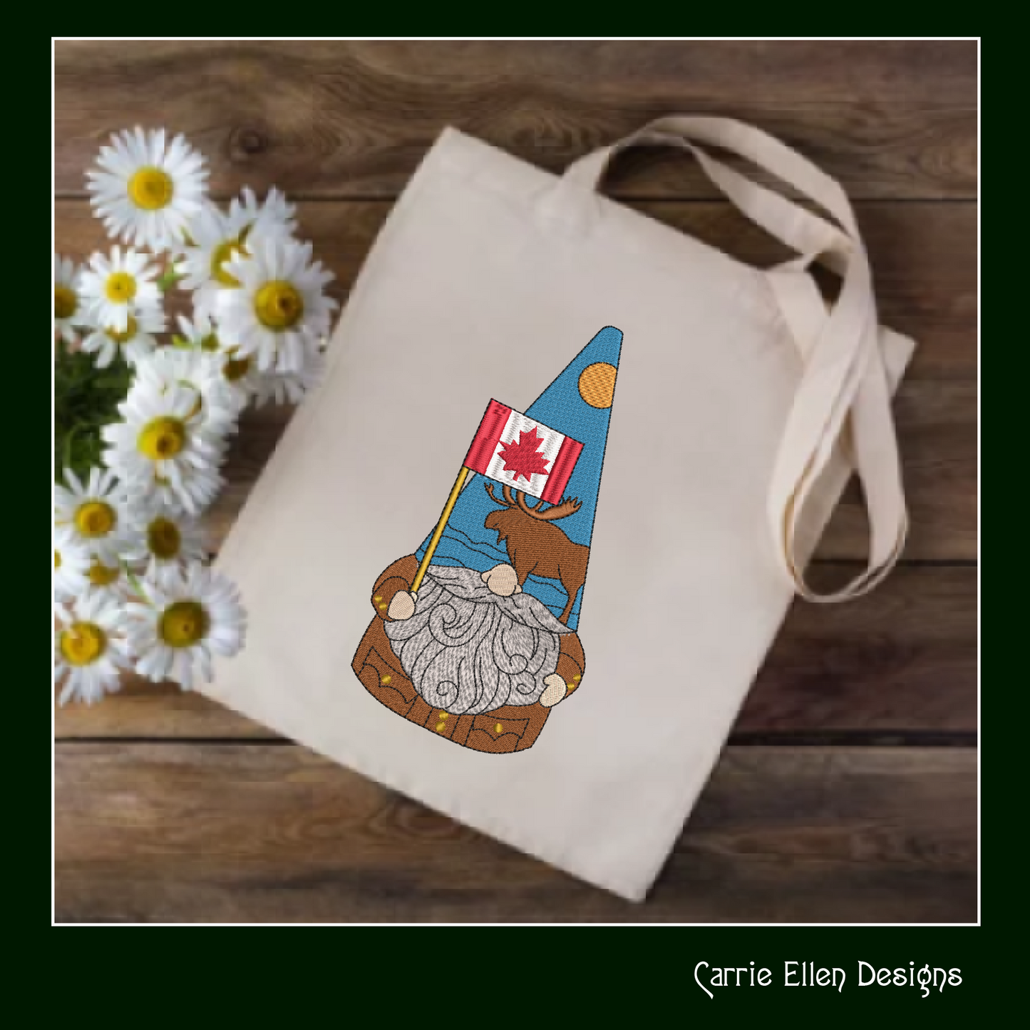 Canada Gnome Machine Embroidery Design | Cute Gnome Waving Canadian Flag | Maple Leaf Canada Day Design | 6 Sizes (1793)