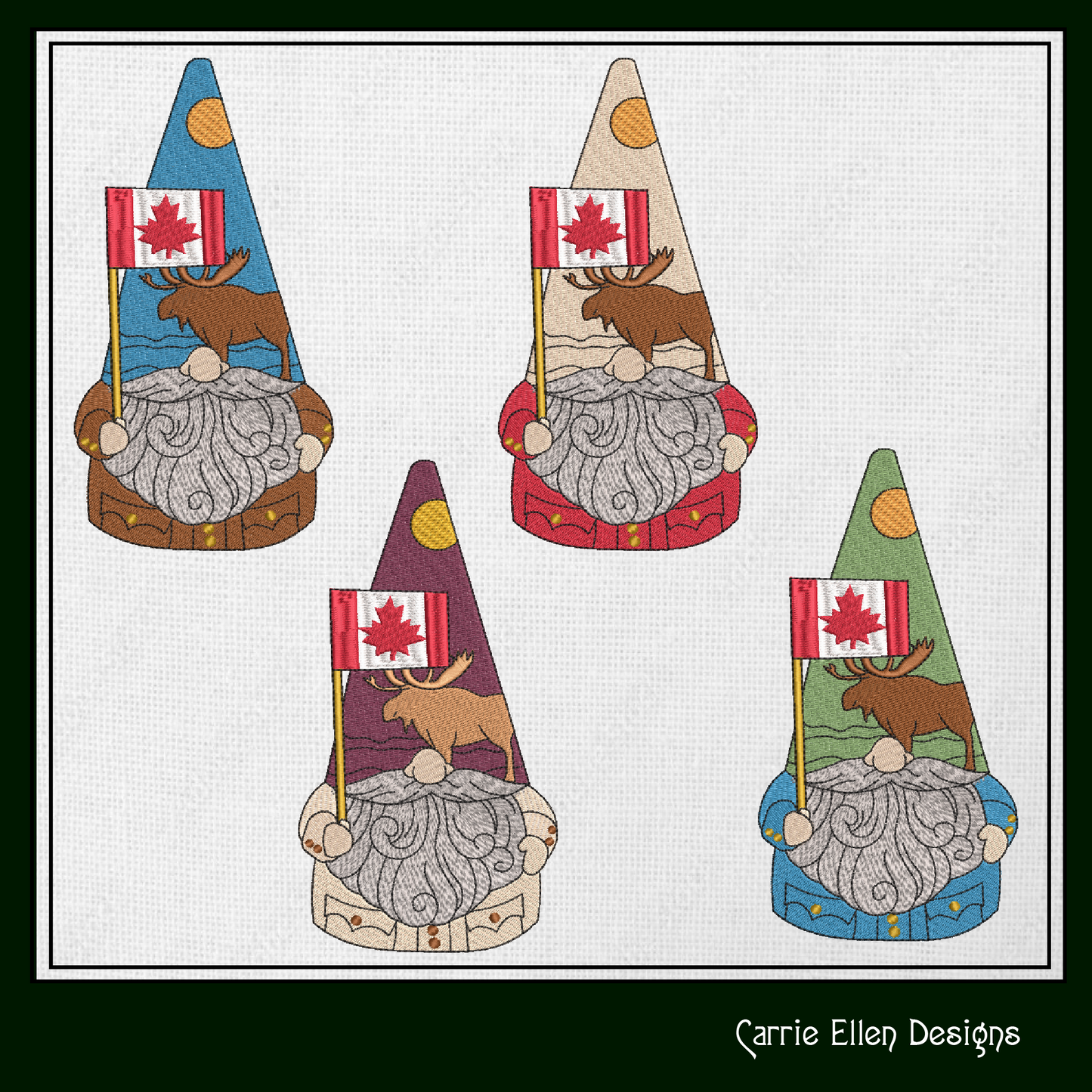Canada Gnome Machine Embroidery Design | Cute Gnome Waving Canadian Flag | Maple Leaf Canada Day Design | 6 Sizes (1793)