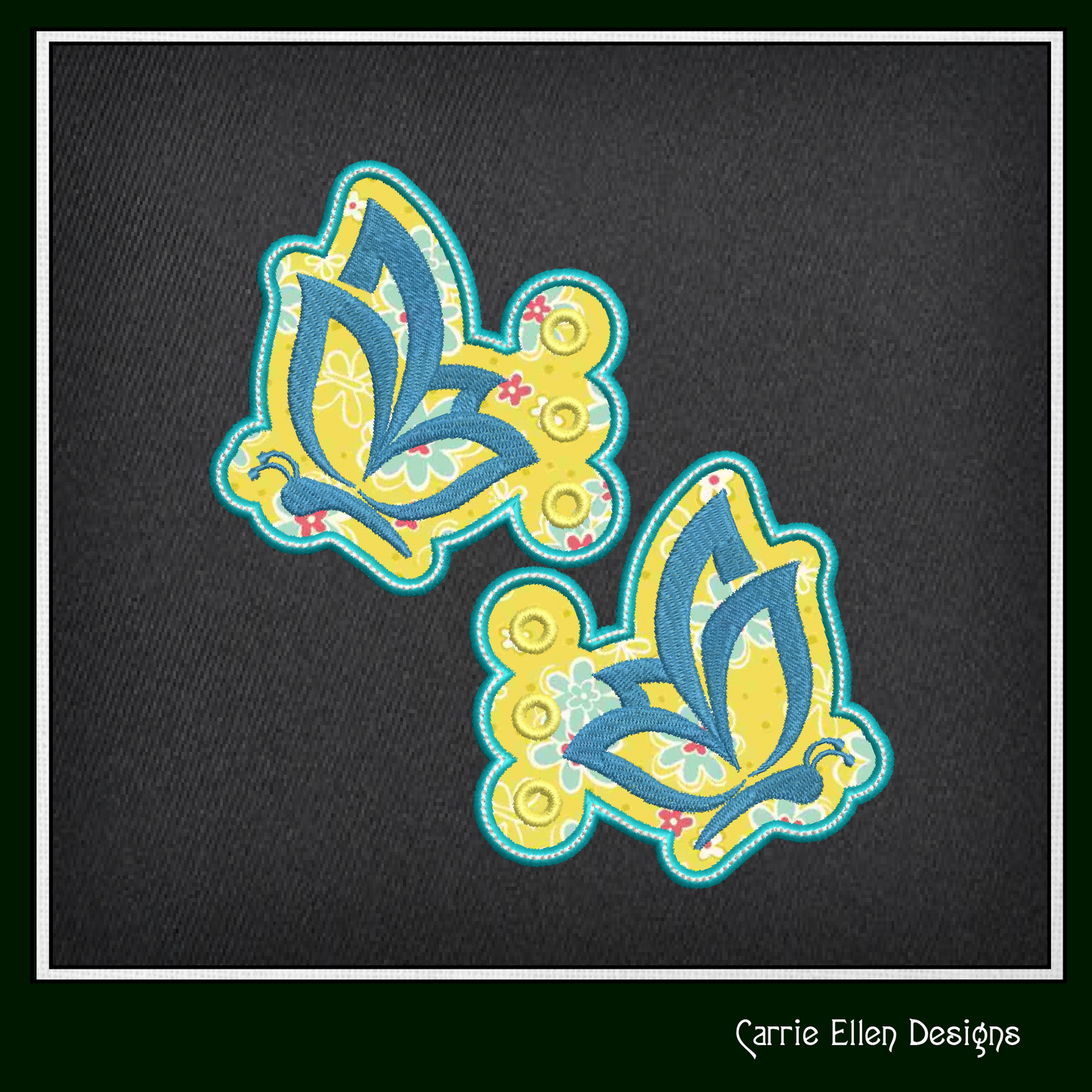 Butterfly ITH Shoe Wing Charms – In The Hoop Embroidery Design for Shoes and Boots – 4x4 & 5x7 Hoop Sizes (1803)