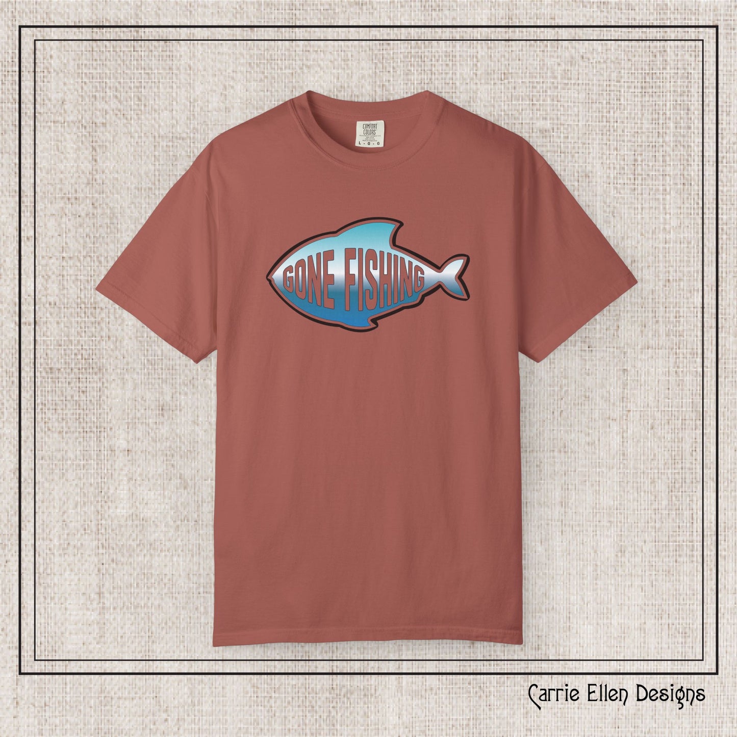 Gone Fishing Comfort Colors T-Shirt | Garment-Dyed Short Sleeve T-Shirt, Perfect for Fishing Enthusiasts (P-6065)
