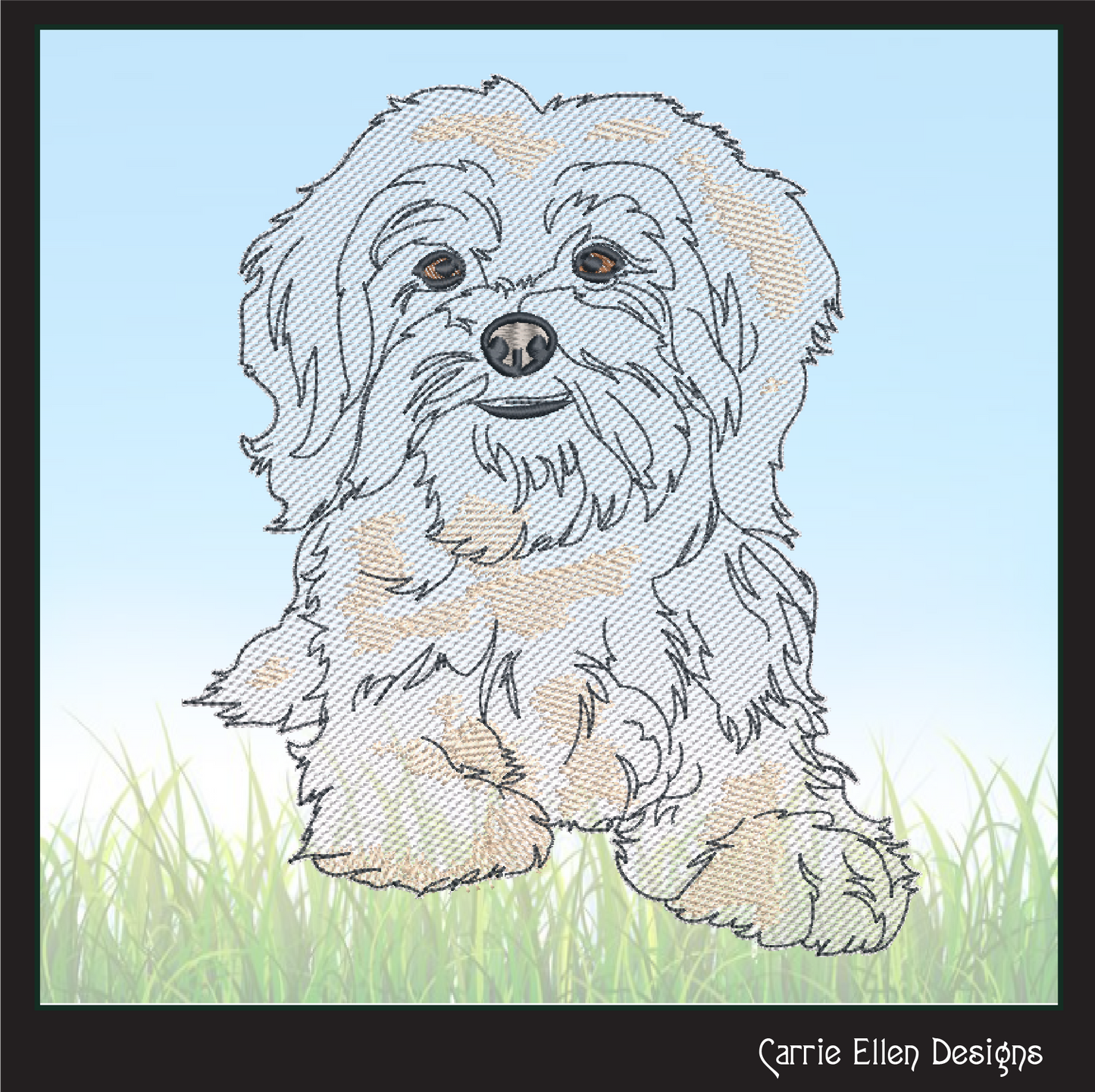 Maltese Dog Machine Embroidery Design | Cute Fluffy Pet Dog Pattern | Dog Lover Gift Design | 6 Sizes (1831)