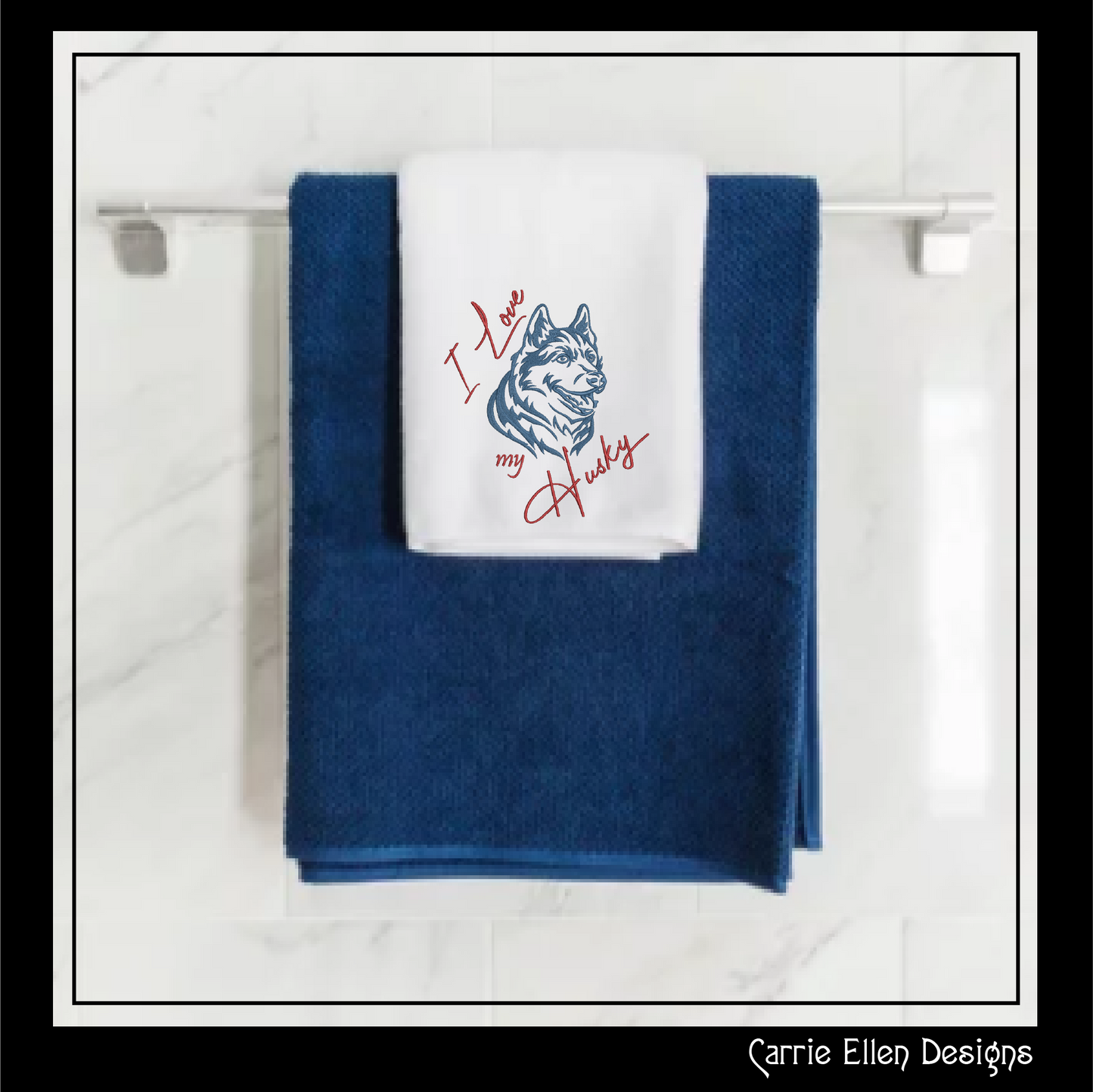 Love My Husky Machine Embroidery Design | Husky Dog Lover Gift | Pet Animal Embroidery Pattern | 6 Sizes (1865)
