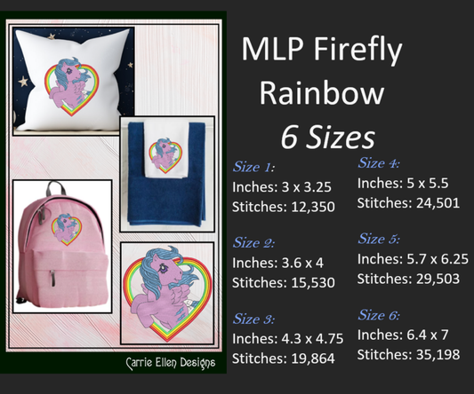 MLP Firefly Machine Embroidery Design | My Little Pony Inspired Pattern | Fandom Art for Fans & Collectors | 6 Sizes (1873)
