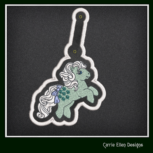 MLP Minty ITH Key Fob Machine Embroidery Design | My Little Pony In-The-Hoop Key Tag Project (1882)