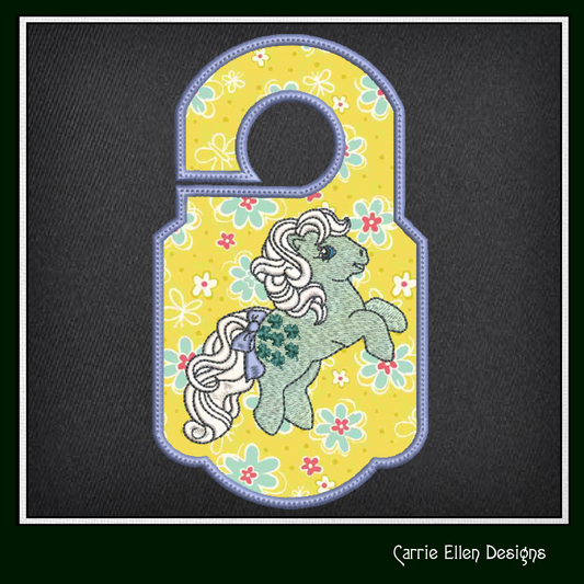 MLP Minty ITH Door Knob Hanger Machine Embroidery Design, My Little Pony Minty, In The Hoop Machine Embroidery Project (1885)