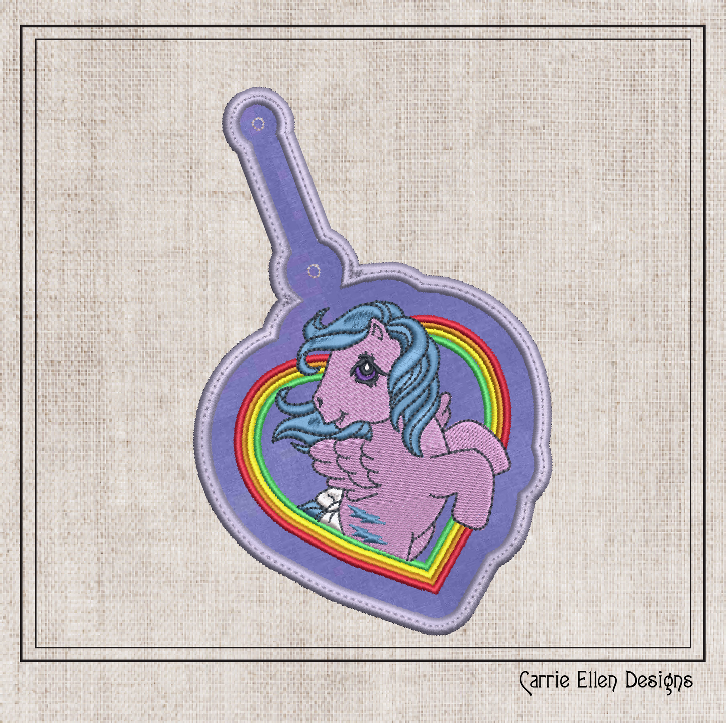 MLP Firefly ITH Key Fob Machine Embroidery Design | My Little Pony In-The-Hoop Key Tag Project (1889)