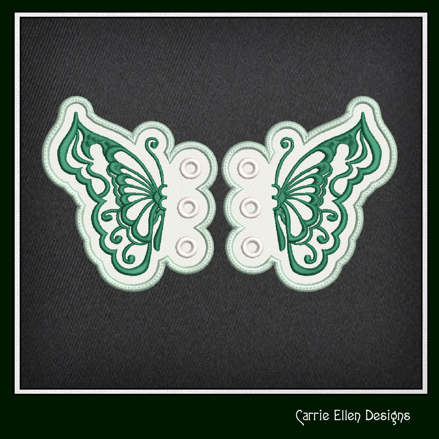 Butterfly Wing ITH Shoe Wing Charms – In The Hoop Embroidery Design for Shoes and Boots – 4x4 & 5x7 Hoop Sizes (1920)