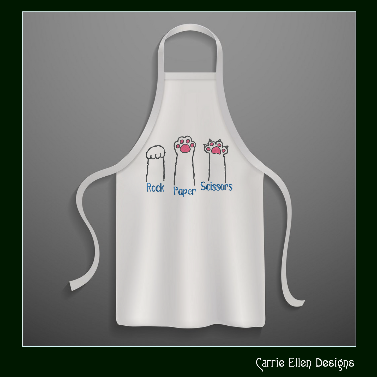 Rock Paper Scissors Cat Paw Machine Embroidery Design | Funny Cat Saying Design | Kitty Humor for Pet Lovers | 6 Sizes (1921)