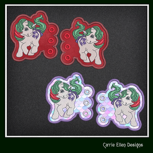MLP Gusty Shoe Wing Machine Embroidery Design – In The Hoop Fandom Pony Wing Shoelace Charms for Shoes and Boots – 4x4 & 5x7 Hoop (1924)