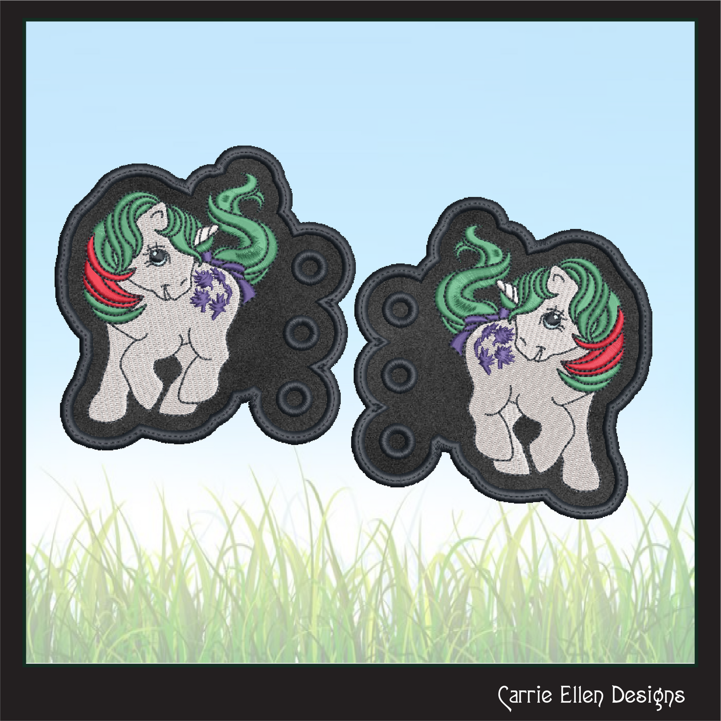 MLP Gusty Shoe Wing Machine Embroidery Design – In The Hoop Fandom Pony Wing Shoelace Charms for Shoes and Boots – 4x4 & 5x7 Hoop (1924)