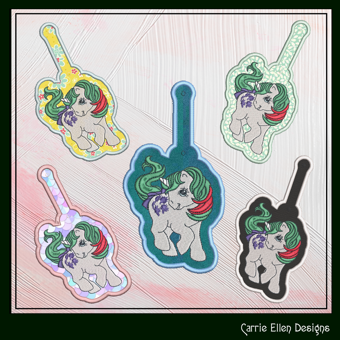 MLP Gusty ITH Key Fob Machine Embroidery Design | My Little Pony In-The-Hoop Key Tag Project (1925)
