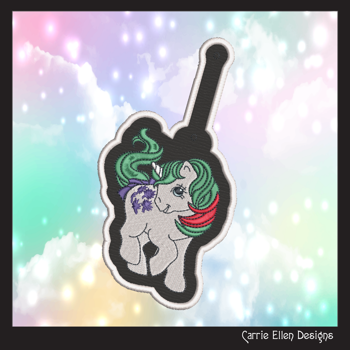 MLP Gusty ITH Key Fob Machine Embroidery Design | My Little Pony In-The-Hoop Key Tag Project (1925)