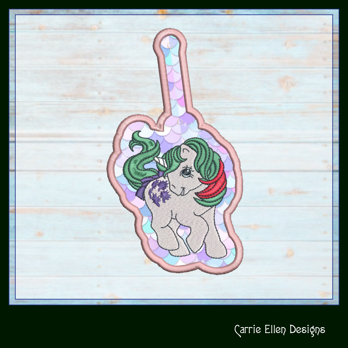 MLP Gusty ITH Key Fob Machine Embroidery Design | My Little Pony In-The-Hoop Key Tag Project (1925)