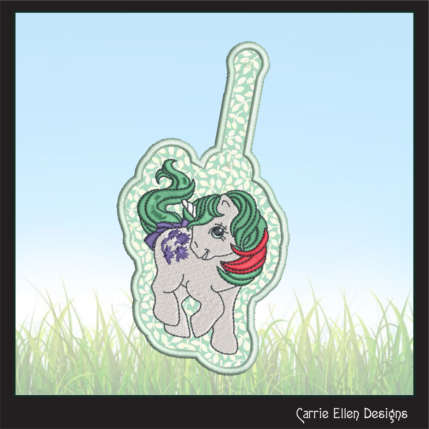 MLP Gusty ITH Key Fob Machine Embroidery Design | My Little Pony In-The-Hoop Key Tag Project (1925)