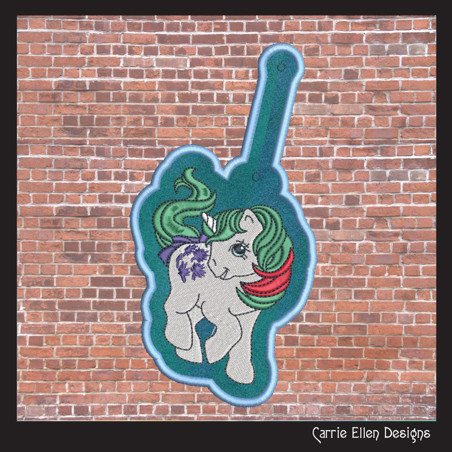 MLP Gusty ITH Key Fob Machine Embroidery Design | My Little Pony In-The-Hoop Key Tag Project (1925)