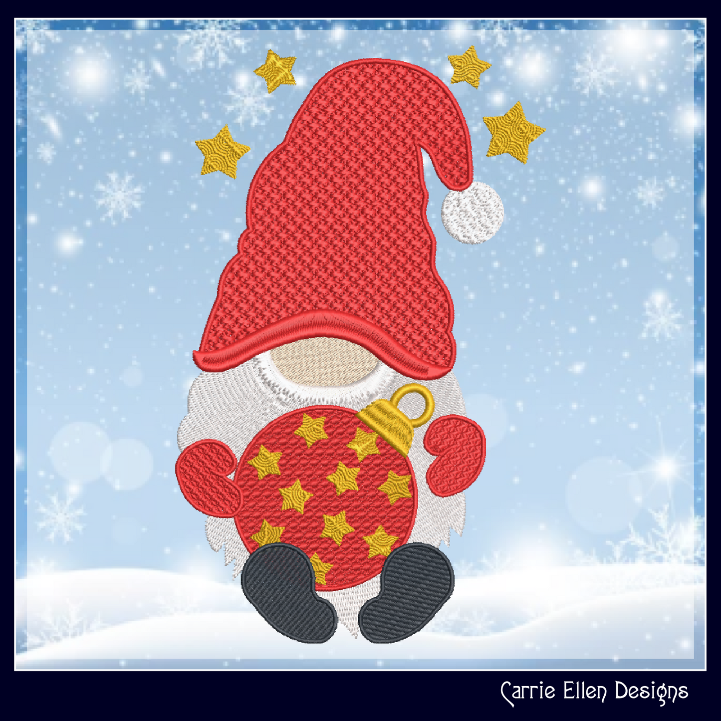 Christmas Gnome Machine Embroidery Design Bundle – 3 Festive Holiday Gnome Patterns, 6 Sizes Each (2150)