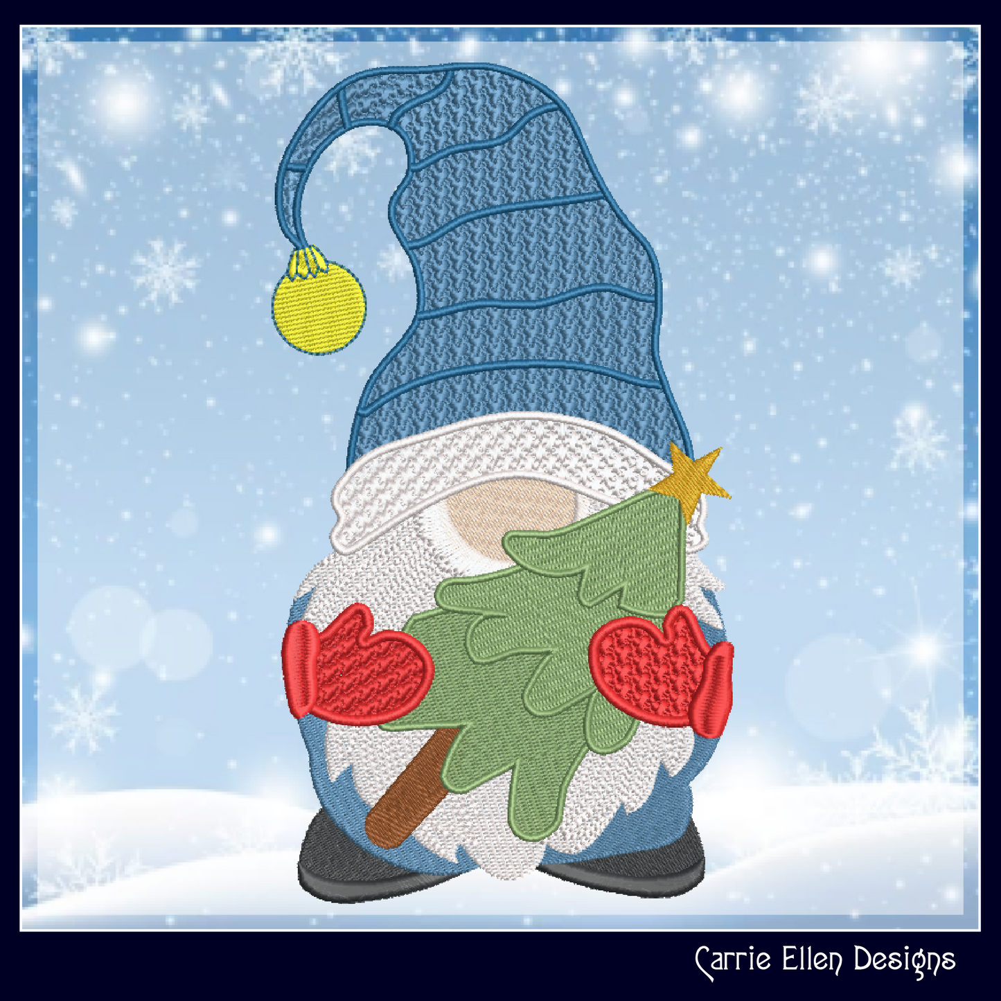Christmas Gnome Machine Embroidery Design Bundle – 3 Festive Holiday Gnome Patterns, 6 Sizes Each (2150)