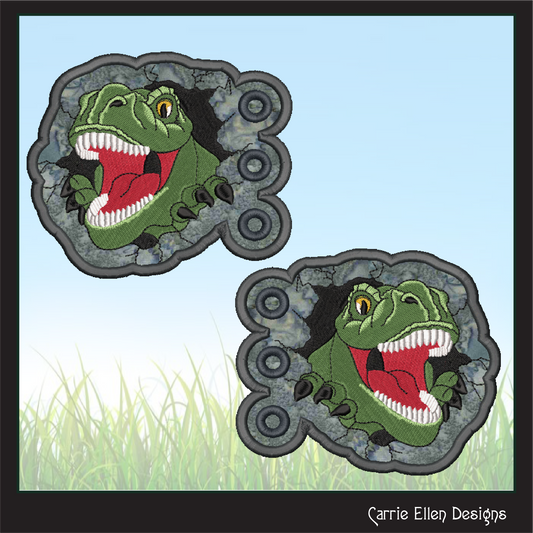 Dinosaur Profile ITH Shoe Wing Charms Machine Embroidery Design – Wings for Shoes and Boots – 4x4 & 5x7 Hoop Embroidery Project (2008)