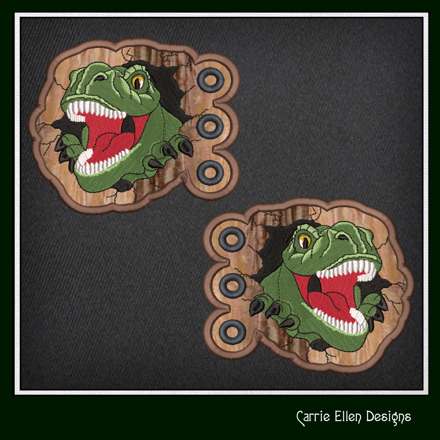 Dinosaur Profile ITH Shoe Wing Charms Machine Embroidery Design – Wings for Shoes and Boots – 4x4 & 5x7 Hoop Embroidery Project (2008)