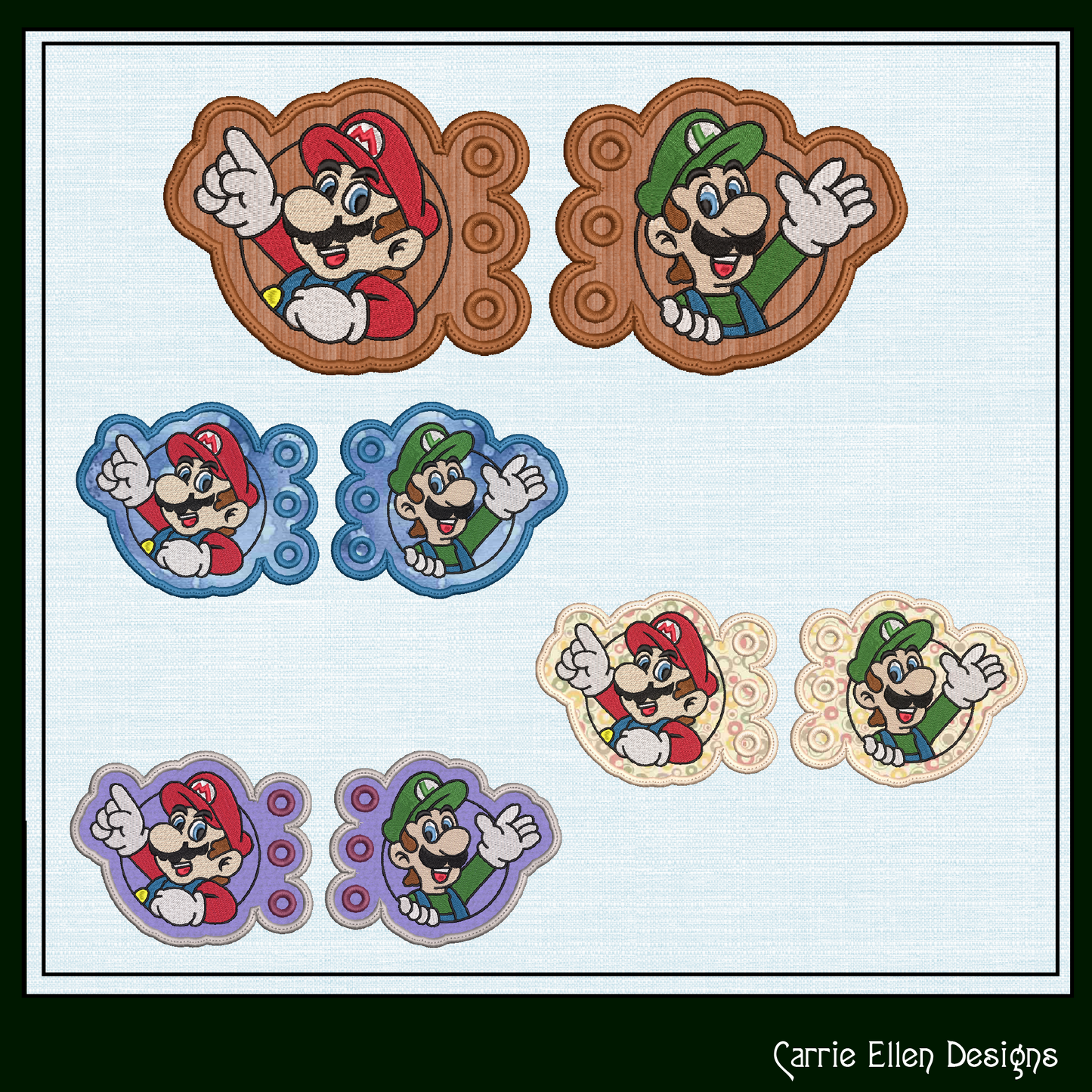 Video Game Character Mario Luigi ITH Shoe Wing Charms Machine Embroidery Design – Wings for Shoes and Boots – 4x4 & 5x7 Hoop Embroidery Project (2009)