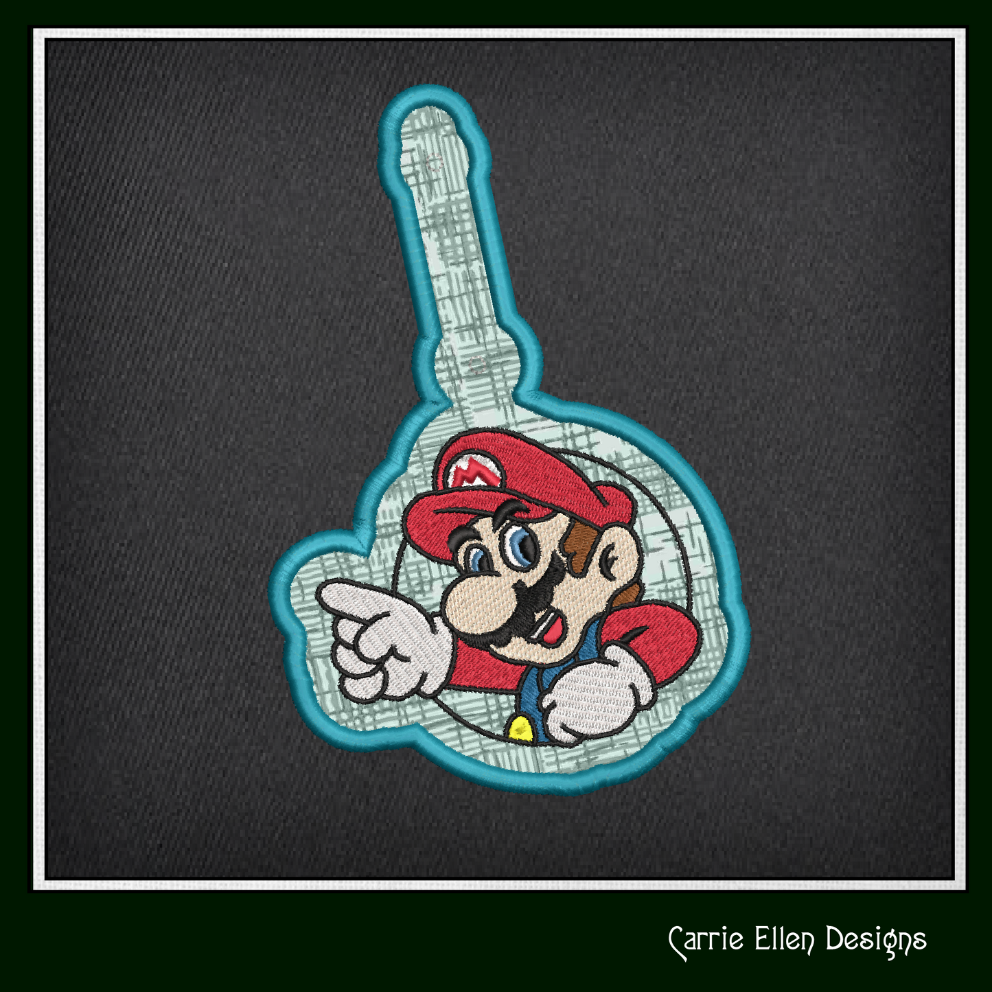 Mario ITH Key Fob Machine Embroidery Design | Mario Brother Plumber In-The-Hoop Embroidery Project (2012)