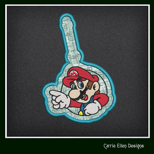 Mario ITH Key Fob Machine Embroidery Design | Mario Brother Plumber In-The-Hoop Embroidery Project (2012)