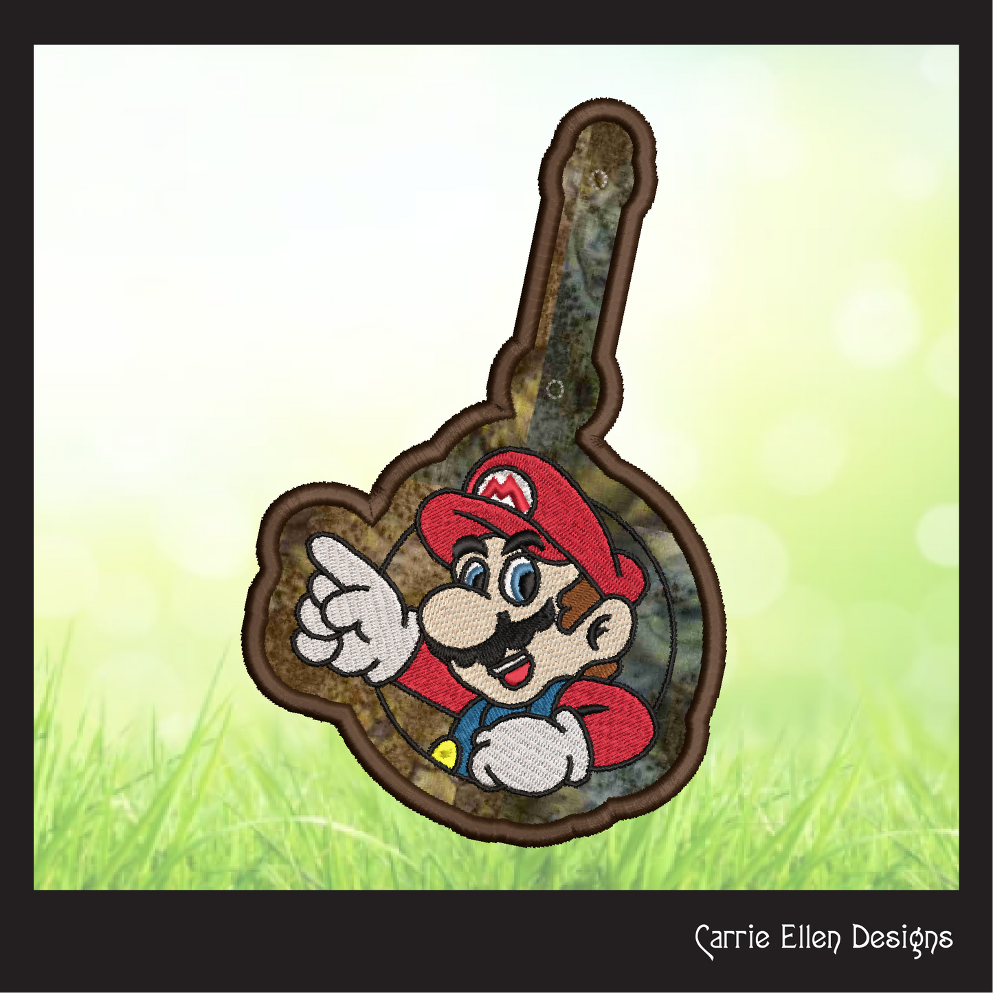 Mario ITH Key Fob Machine Embroidery Design | Mario Brother Plumber In-The-Hoop Embroidery Project (2012)