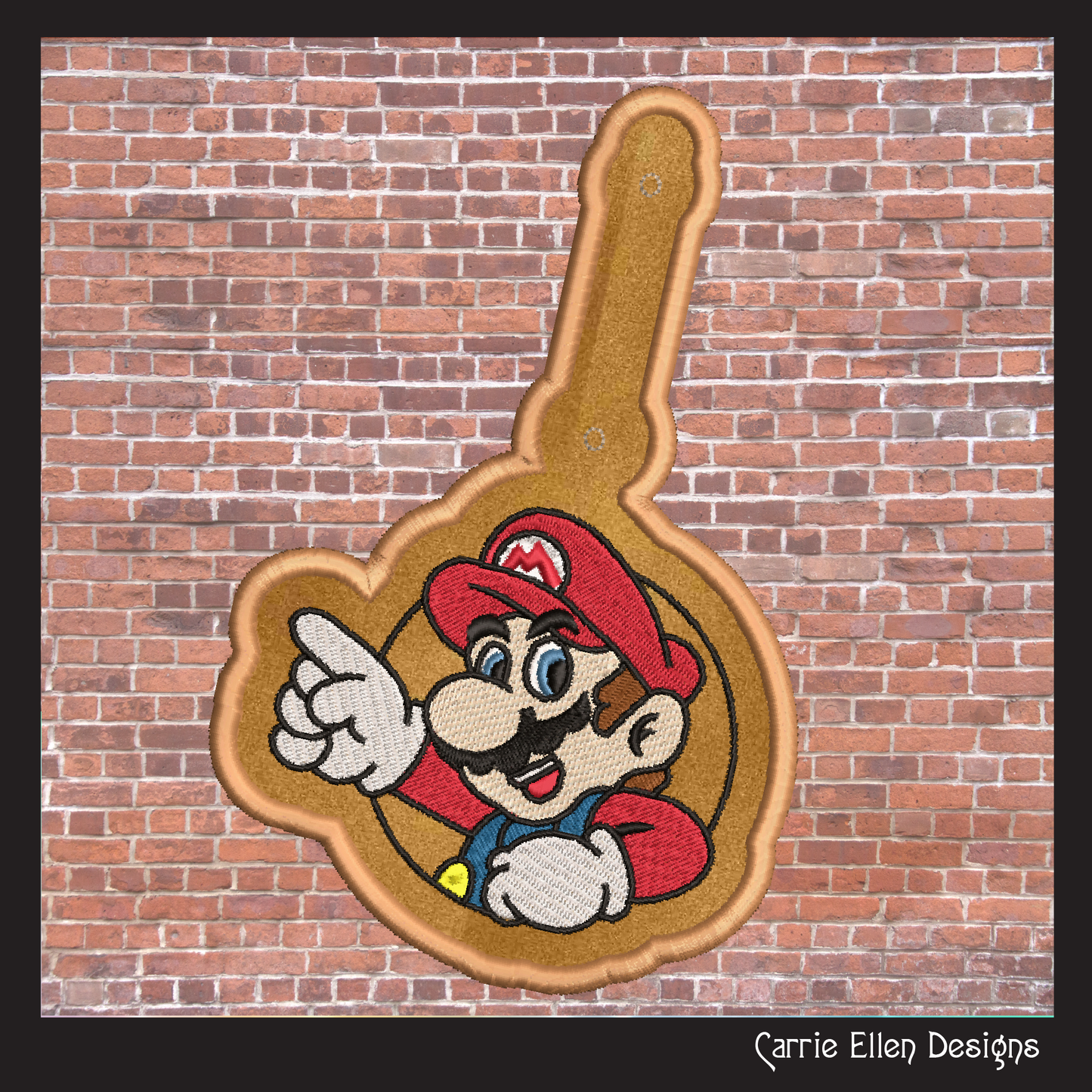 Mario ITH Key Fob Machine Embroidery Design | Mario Brother Plumber In-The-Hoop Embroidery Project (2012)