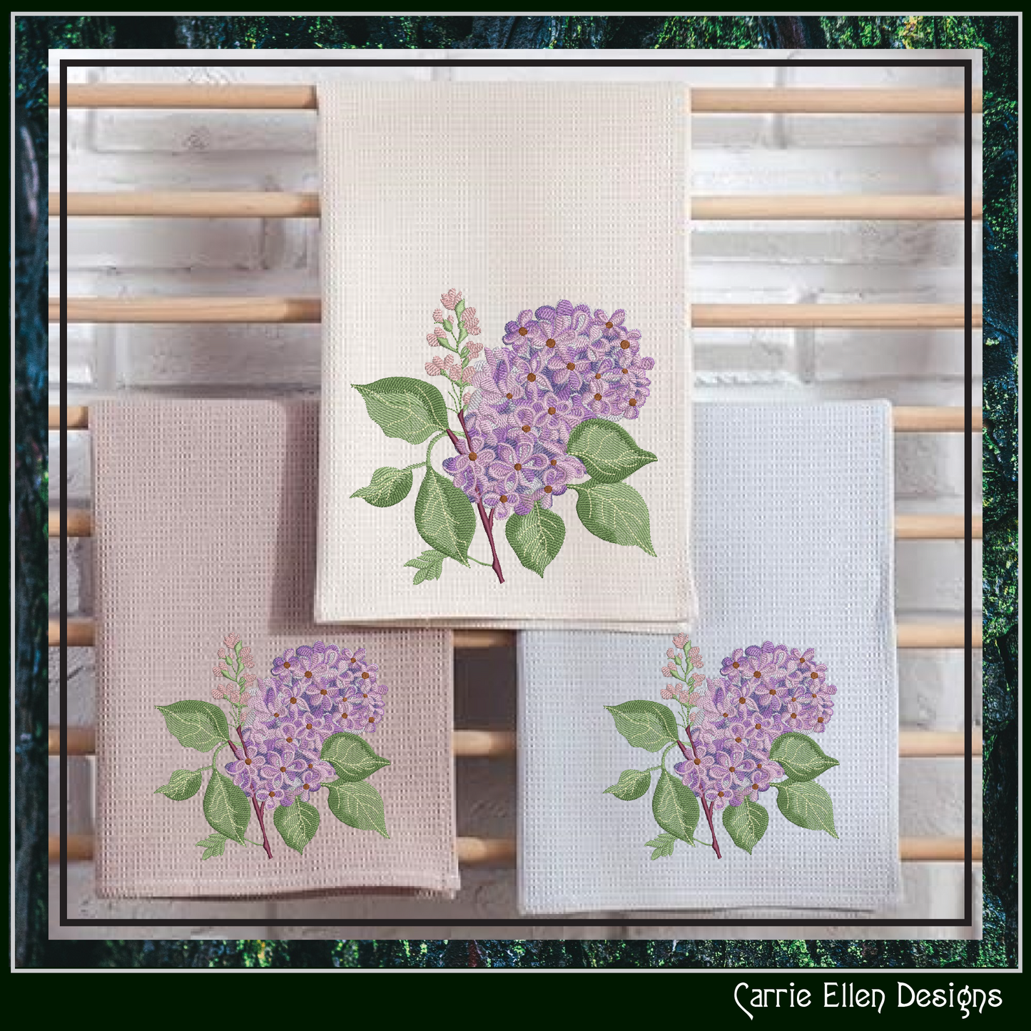 Bunch of Lilacs Machine Embroidery Design – Artistic Floral Pattern – Plants & Flowers – 3 Sizes (2015)