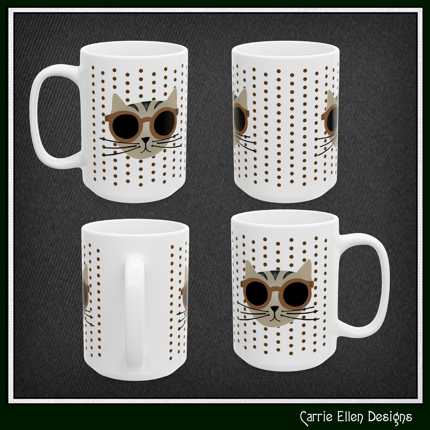 Cute Cat Ceramic Mug | Cat Lover Gift | Funny Animal Print Coffee Cup | 11oz & 15oz (P6100)