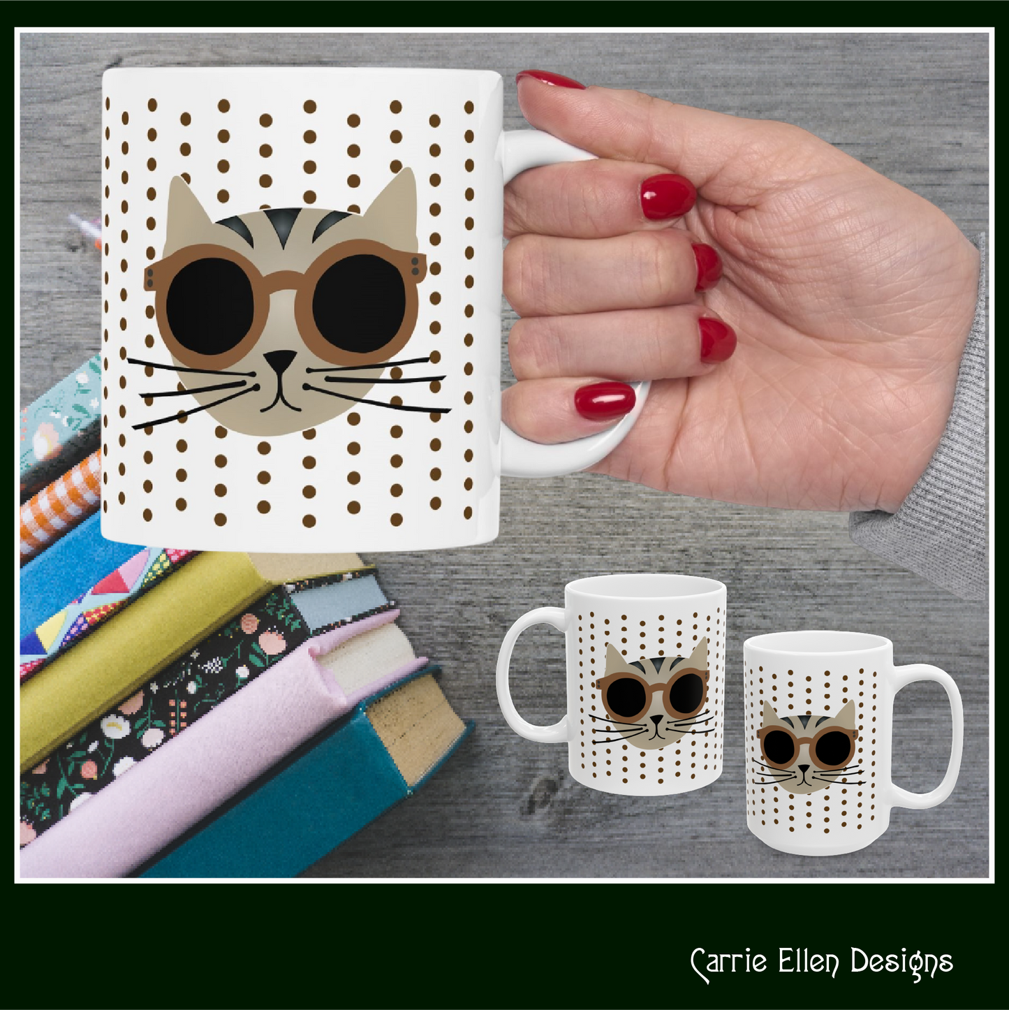 Cute Cat Ceramic Mug | Cat Lover Gift | Funny Animal Print Coffee Cup | 11oz & 15oz (P6100)