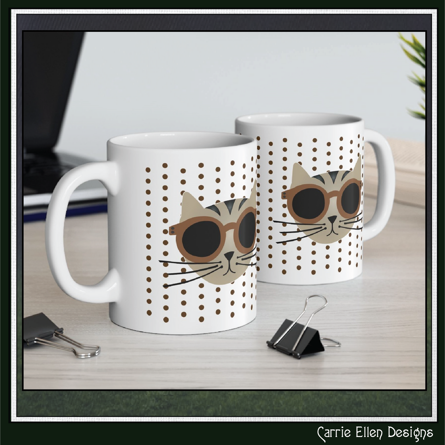 Cute Cat Ceramic Mug | Cat Lover Gift | Funny Animal Print Coffee Cup | 11oz & 15oz (P6100)