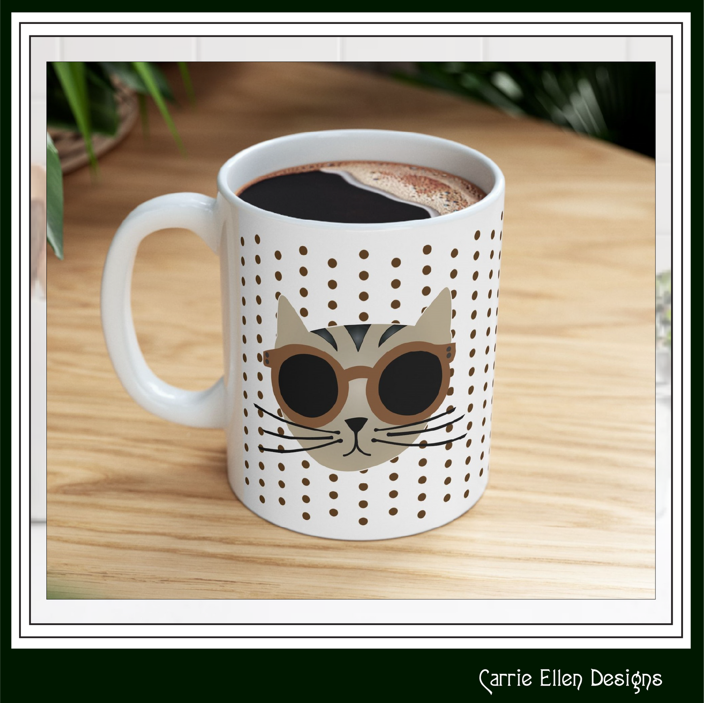 Cute Cat Ceramic Mug | Cat Lover Gift | Funny Animal Print Coffee Cup | 11oz & 15oz (P6100)