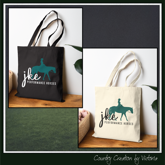 JKE Performance Horses Canvas Tote Bag (3971)