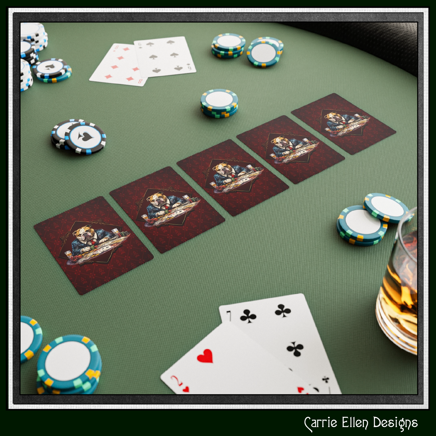 Bulldog Poker Playing Cards | Dog Casino Card Deck (4274)