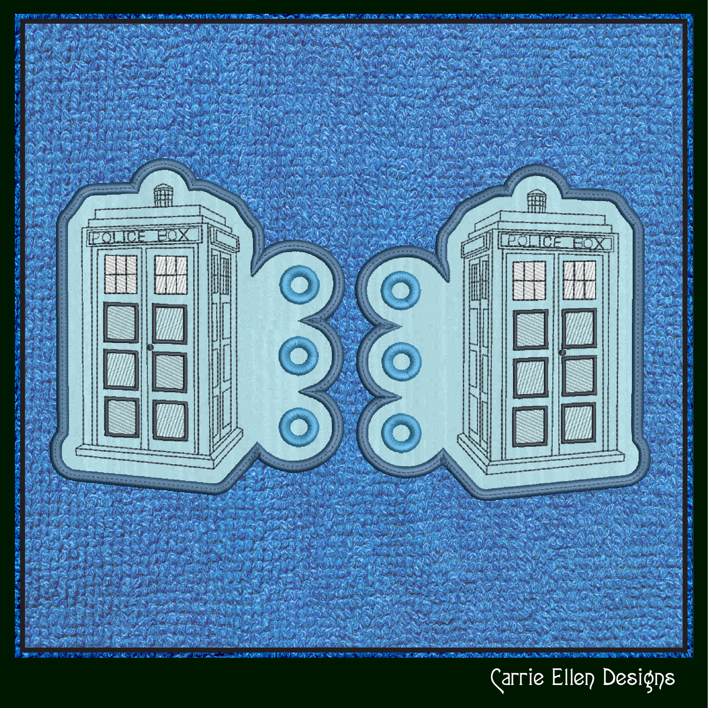 Tardis Shoe Wing Machine Embroidery Design – Classic Police Box Wings for Shoes and Boots – 4x4 & 5x7 Hoop Embroidery Project (2048)