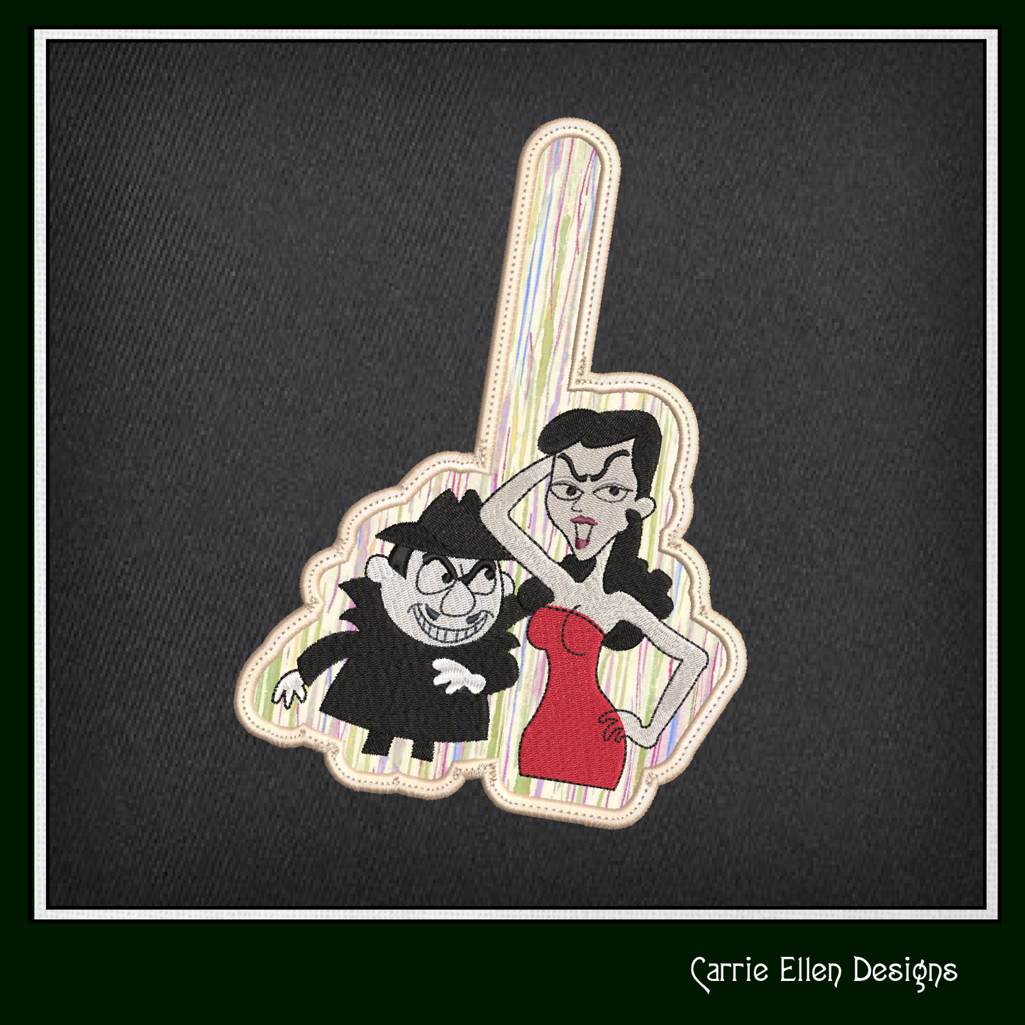 Boris and Natasha ITH Key Fob Machine Embroidery Design | Classic Cartoon Villains In-The-Hoop Project (2081)