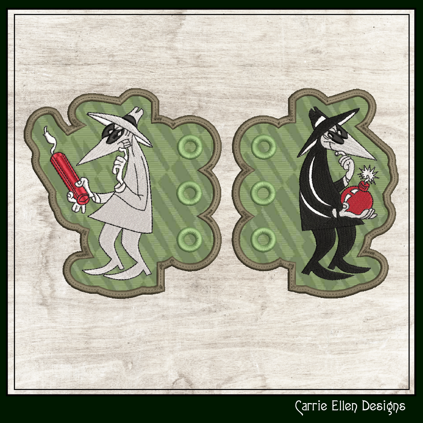Spy vs. Spy Shoe Wing Machine Embroidery Design | Good vs. Evil Cartoon Wings | 4x4 & 5x7 ITH Hoop Project (2092)