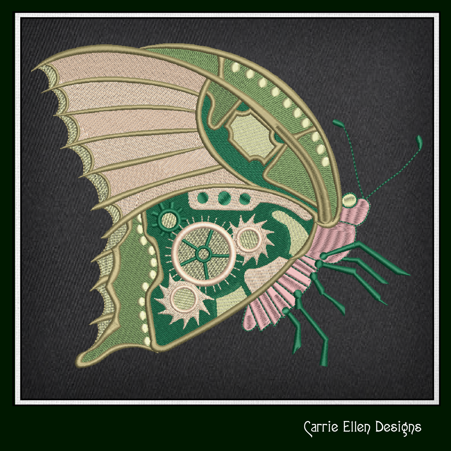 Butterfly Machine Embroidery Design, Clockwork Steampunk Butterfly, Garden Monarch Insect Embroidery Design, 6 Sizes (2093)