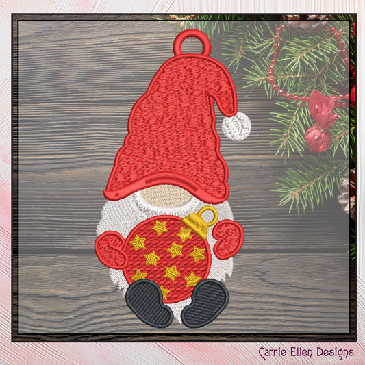 Christmas Gnome FSL Machine Embroidery Design Bundle – Free Standing Lace Tree Ornaments, 6 Gnome Designs, 1 Size Each (2103)